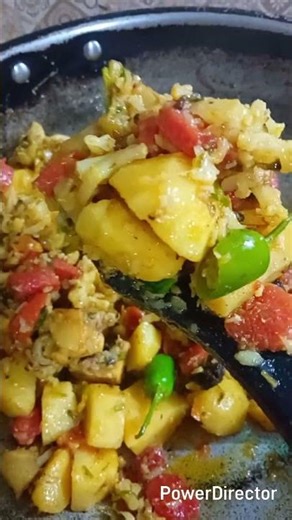 mix sabzi fry aloo gobi gajar chicken 1tomato 1onion ginger garlic salt sabzi masala garm mathi