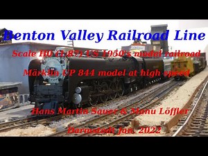 Märklin 4-8-4 steam locomotive model (UP844) with streamliner train