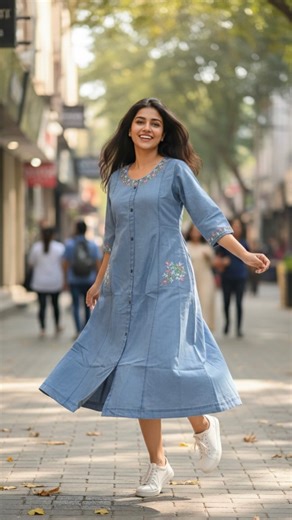 Jalaramfashion on Instagram: "Designer Denim One-Piece 💙 Made with premium cotton denim fabric with light elegant work for a classy touch. Stylish look, super comfortable feel – perfect for everyday glam ✨ 🔥 Most Trending Article 📏 Sizes: M to XXL 🚚 Free Shipping All Over India 📲 WhatsApp Us to Order: 📞 9904384788 📞 9904399388 Try it. Feel it. Love it 💫 📍7/137 Jalaram Fashion GUJARAT HOUSING BOARD OPP BOMBAY MARKET SURAT 🌸New collection 🎁👘❤️ LIKE.....SHARE.... FOLLOW Beautiful collec