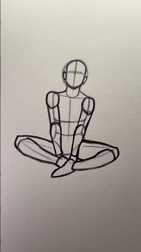How to draw an easy Sitting Pose ⭐️Tutorial⭐️ #draw #sketch #howtodraw #drawingtutorial #art
