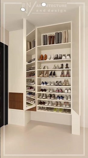 Modern Shoe Closet Design Ideas | Space-Saving & Stylish Storage Solution #home #furniture #shoes