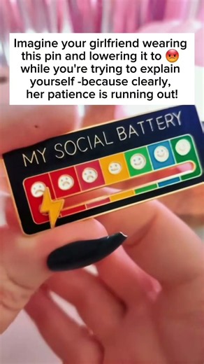 A mood pin designed for people dealing with open #emovique #introvert #vibes #socialbattery #burnout