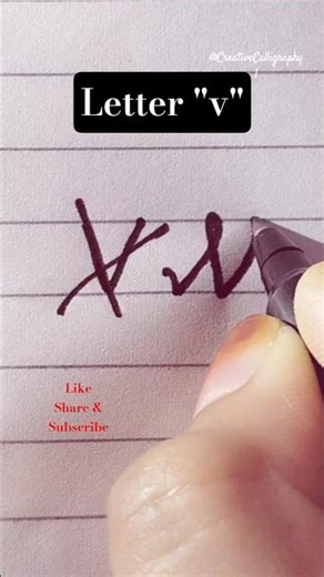 How to write letter "v" in cursive Calligraphy ✍️ #calligraphy #handwriting #satisfying #shorts #fyp