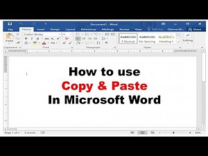 How to Use Copy & Paste in Microsoft Word