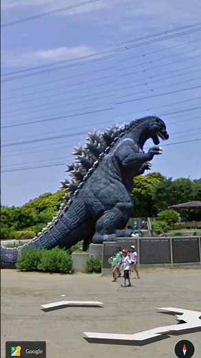 lo qué encontré en Google earth y en Google maps estatua de GODZILLA #viral #shorts #short