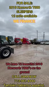 2019 Kenworth T680s Sleepers They all come with a 700k / 7 year Paccar manufacture warranty on major engine components * 12.9L 455 Horse power Paccar engine * Paccar automatic transmission * miles range from 295,000 to 570,000 * Double bunk high rise sleeper * 227 inch wheel base * Jake brake * Air Slide 5th wheel * Dual 75 gallon fuel tanks * Dual tandem axle * 2.64 Gear ratio * 295/75R22.5 Tire size * Aluminum wheels all around * Fleet maintained units * Super clean road ready trucks * Located