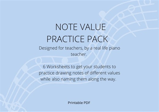 Note Value Practice Worksheets, Music Theory, Piano Lessons (PDF) - Etsy Canada