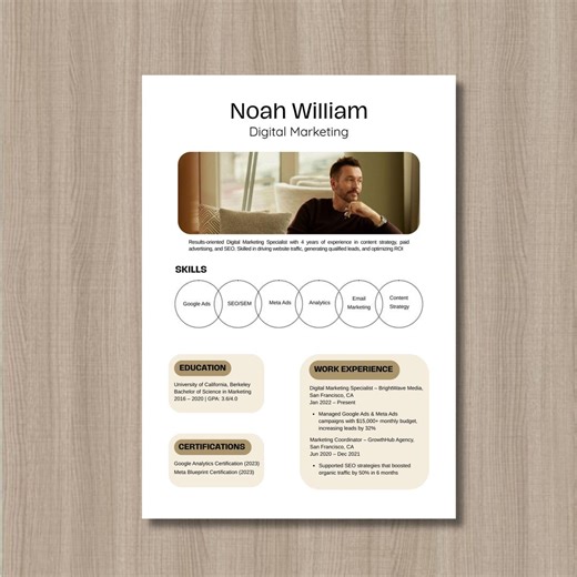 Modèle de CV moderne pour Canva | Minimaliste 2 pages   lettre de motivation | Professionnel adapté aux ATS - Etsy France