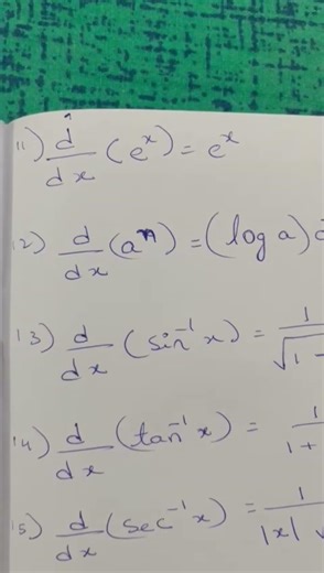 Differentiation important formulas.