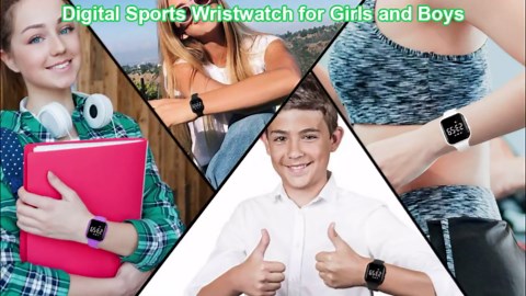 Kids Fitness Pedometer Watch Without App/Bluetooth,LED Sports Watch with Timer Calories/Distance/Step Counter,2 Alarm Clocks,21 Days Battery Life Rechargeable Digital Watch for Boy Girl Kids