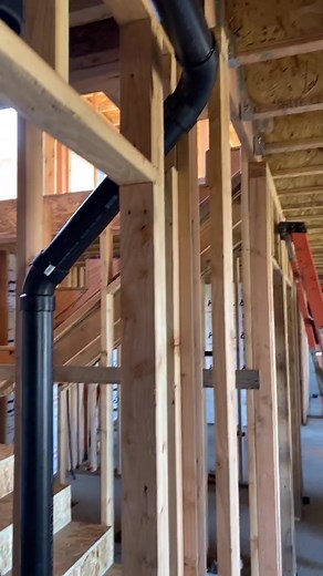 Tricky drain line in the ceiling going to be covered up by a box around pipes and h-vac #builder #plumbing #drain #fyp