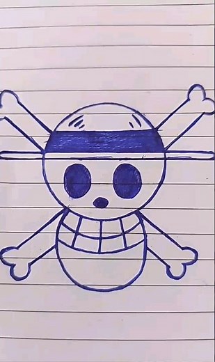 how to draw one piece jolly roger || easy drawing of one piece jolly roger || straw hat jolly roger
