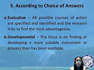 Kinds and Classification of Research