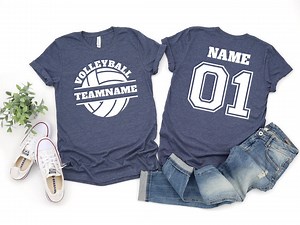 Custom Volleyball Sports Team T-shirt With Your Text and Number,custom Volleyball Shirt, Personalized Front and Back Team Fan Tee Gift Match - Etsy