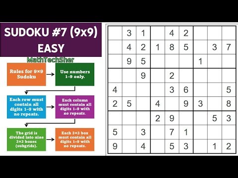 SUDOKU #7 | 9x9 Easy Level Puzzle 🧩 | Brain Teaser Challenge #mathchallenge #brainteasers #sudoku