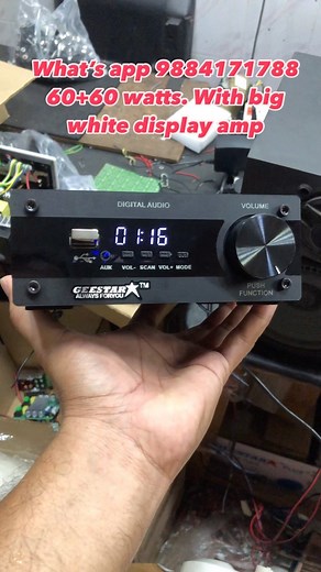 What app 9884171788 60 60 watts digital amplifer with usb Bluetooth fm remote with karaoke big white display #geestar #geestaraudio #speaker #tweeter #speakers #audio #hometheatre #bookshelf #surroundspeakers #fullrangespeaker #amplifier #poweramplifier #preamplifier #5.1 #homecinema | Naveen Gulia
