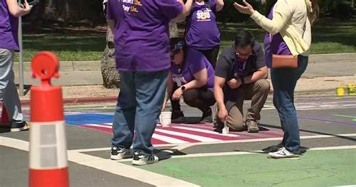 Labor groups unite at California Capitol in unpermitted protest on May Day