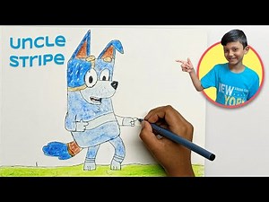 Drawing Season 11 - Episode 1 | How to draw Bluey Characters - Uncle Stripe | Easy Drawing | Kids