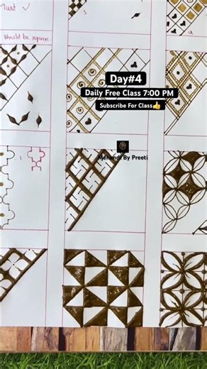 3D Floral grid Mehndi design || Easy grid mehndi #mehndi #gridmehndi #art #shorts #ytshorts