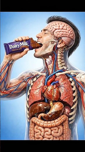 The Real Effect of Chocolate on Your Digestive System 🍫 #Chocolate#Anatomy#BodyScience#Shorts