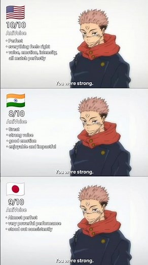 “Stand Proud. You Are Strong.” 🥀 | Jujutsu Kaisen #shorts #anime #voiceratings #multilingualanime
