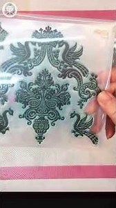 DIY Custom Fabric with Damask Stamps! 🎨✨ #Shorts