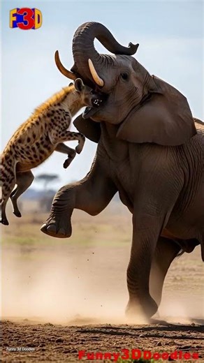 Elephant Saves Baby Zebra from Hyenas