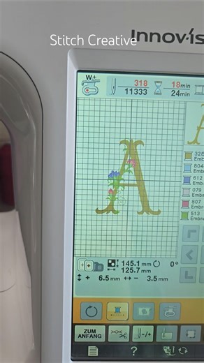 Monogramm embroidery design 💕#embroidery #sewing #machineembroidery #creativedesigns #brother #pfaff