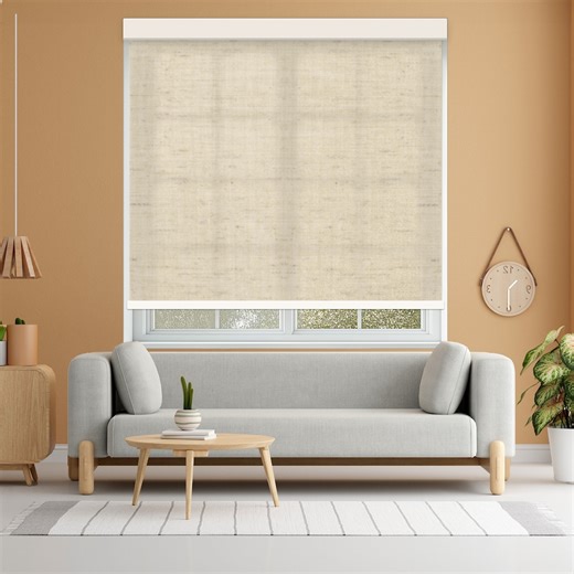 Custom Linen Roller Shade: Light Filtering or Blackout, Easy Install - Etsy
