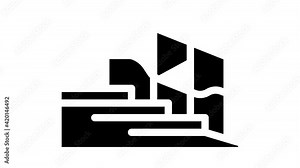 dynamic exercise ladder-bars glyph icon animation