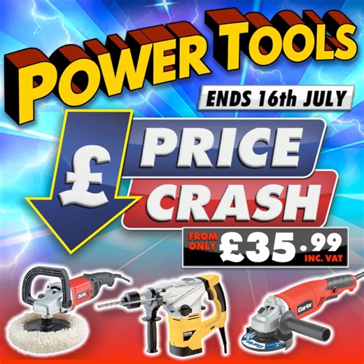 Tomorrow is the final day of our power tools price crash! This sale features amazing deals on drills, jigsaws, routers, cut-off saws, sanders, table saws, nail guns, planers, polishers, and more. Check out the complete range at Machine Mart today! https://tinyurl.com/499x895w | Machine Mart | Facebook