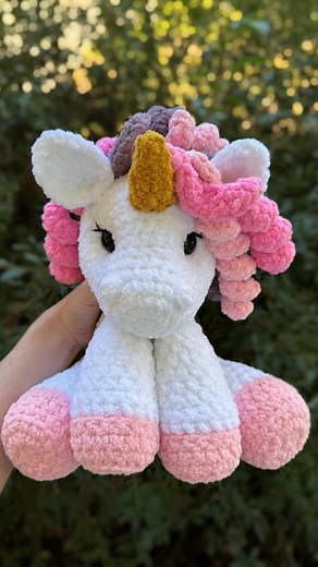 201K views · 10K reactions | I just can’t get over how cute this one came out! This unicorn will be part of my plushie drop on December 8th at 3 PM MST 懶 Pattern by me Tags #crochet #amigurumi #crochetanimal #plushie #cute #kawaii #crochetpattern #hobbies #crochetinspiration #crochethighlandcow #christmas #unicorn #crochetunicorn #yarn #nurserydecor #handmadetoys #handmade #crochetcommunity #babyroom #crochetersofinstagram #stuffedanimals #fiberart | Knots and Snuggles | Facebook