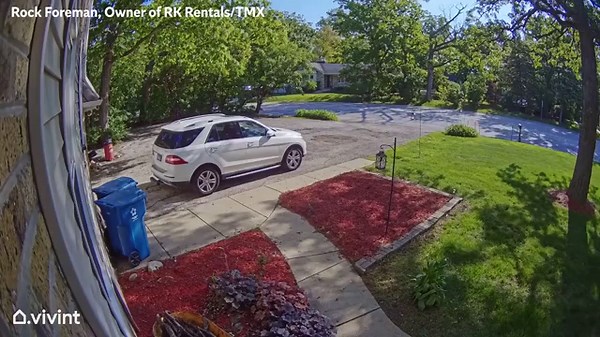 Moment truck explodes while driving through residential neighbourhood