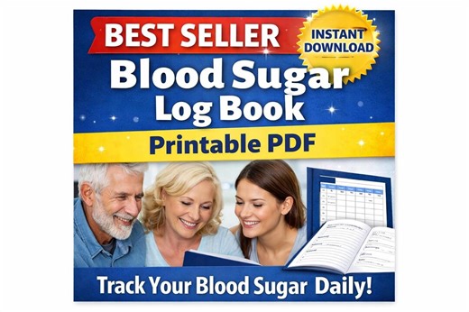 Printable Blood Sugar Log, Daily Glucose Tracker, Diabetes Journal PDF, Blood Sugar Record Sheet, Instant Download - Etsy