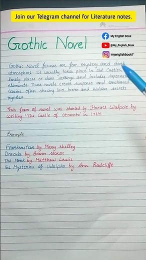What is Gothic Novel in English Literature | Gothic Novel Definition | #novel #englishliterature