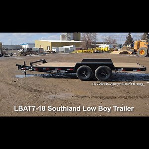 Southland Trailers LBAT7-18 Flat Deck Trailer is a great option for moving bulky, heavy, or large pieces of equipment. The 18-foot flat deck trailer is fitted with two 7,000-pound axles with electric brakes and comes with aluminum slide-in ramps. It has LED lights, wood decking, and a front utility tray. See your Dealer today or our website's ‘Where to Buy’ for more information. | Southland Trailers | Facebook