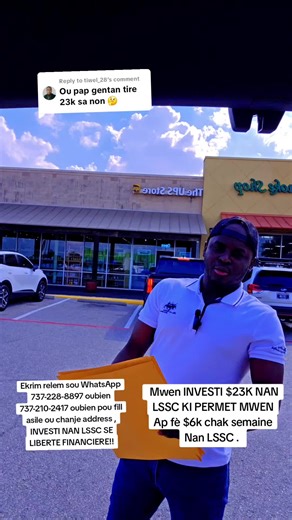 relem ekrim sou WhatsApp 737-228-8897 oubien 737-210-2417 pou fill asile ou chanje address court ou INVESTI NAN LSSC se mete lajanw travay pou ou.