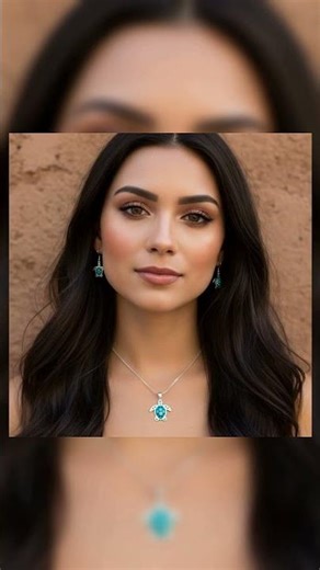 Sterling Silver Turquoise Turtle Pendant Necklace