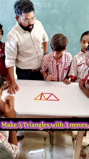 RaviRaj Master on Instagram: "Make 5 triangles with 3 moves #education #maths #student #teacher #school"