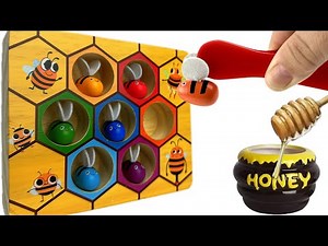 Learn Colors and Counting with Toy Bees and Beehive | Best Preschool Toddler Fun Toy Learning Video