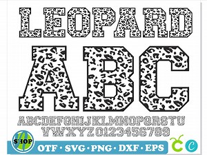 Leopard Font TTF SVG PNG | Varsity Font, Sport Font, College Font Svg, Animal Font, College Font Ttf, Safari Font, Leopard Letters Svg Png - Etsy