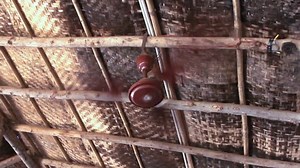 ceiling fan in a old wooden house