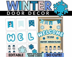 Winter Door Decor | Winter Door Decorations | January Door Decor | Winter Classroom Decor | Winter Bulletin Board | January Bulletin Board - Etsy