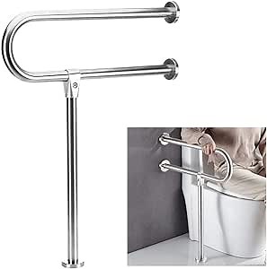 Handicap Toilet Grab Bar for Bathroom Handicap Bars Toilet Safety Rails for Seniors Elderly Bath Safety Grab Bars Toilet Assist Handicap Shower Bars Stainless Steel Bathtub Rail