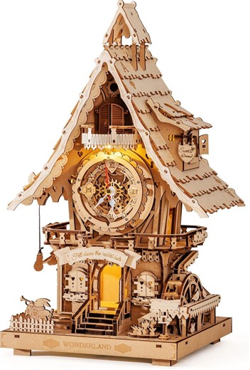 ROKR DIY Cuckoo Clock Model Kit | Paintable 3D Wooden Puzzle With LED - Etsy
