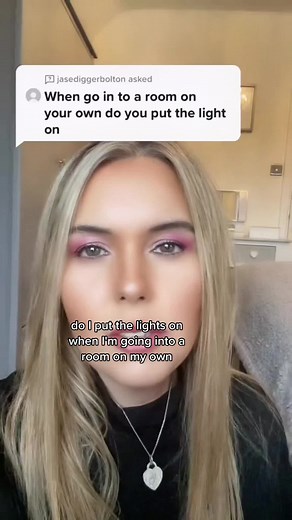 Quite often my boyfriend will walk into the room and say “why are you sitting in the dark”. Light does help but it doesn’t make me magically be able to see. Most people registered blind see something - light and dark is one of them. #Blind #SightLoss #MuscleMemory #Disabled #RetinalDystrophy #VisuallyImpaired #SSI #DoBlindPeople Video shows Claire talking to the camera. Above her head is a comment box with the question she is answering.