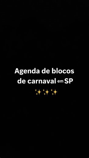 Aproveita SP | Priscilla on Instagram: "Agenda de Festas e Blocos de Carnaval em SP ✨ 📌Domingo | 15/02 Av. Ipiranga x Av. São João • Centro Domingo Ela Não Vai | 11h @domingoelanaovai Casa Aragon • Butanta De Repente Carnaval com Felipe Ossani e Chuvisco | 18h @casaaragon @derepentecarnaval @felipeossani @pagodedochuvisco R. Martim Francisco • Santa Cecília Bloco do Bob Marley | 13h Obelisco Ibirapuera Bloco Sertanejinho com Michel Telo | 12h @micheltelo Av. Frederico Hermann Jr • Pinheiros Blo