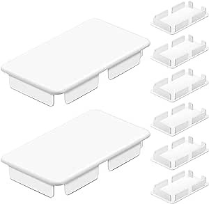 Xuhal Internal Vinyl End Caps PVC End Caps for Pocket Rail Vinyl Fence Post Caps Vinyl Fence Parts, Inner Clips Dimensions(8 Pcs,2 x 3.5 Inch, Inner 1.8" X 3.25")