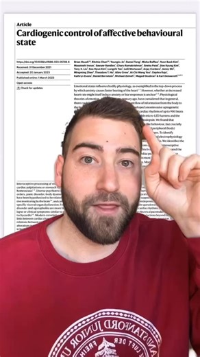 This amazing paper [Hsueh & Chen et al., Nature, 2023] shows that the brain can “listen” to the heart and respond by shifting emotion 🤯 #heart #neuroscience #brain #optogenetics #stanford #pacing #anxiety #mindbody #mindbodyconnection #cardiac #scicomm #scientist | Ben Rein, PhD