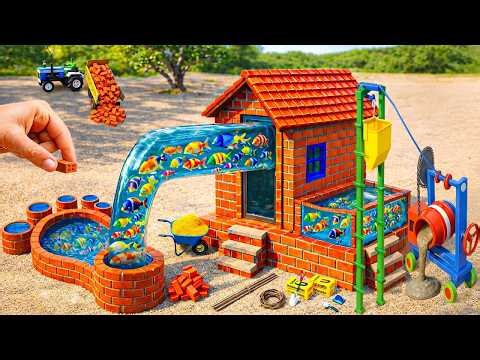 DIY Science Project Mini Water Well - Building a Modern Fish House and Water Well with Brick